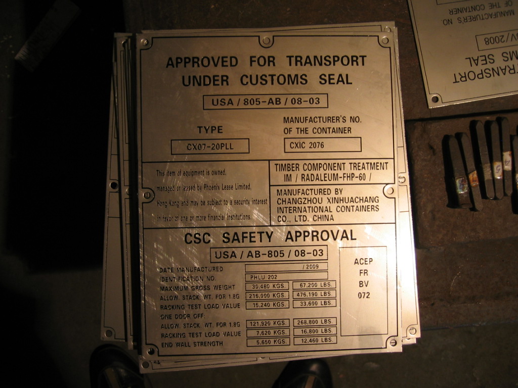 Consolidated Data Plate